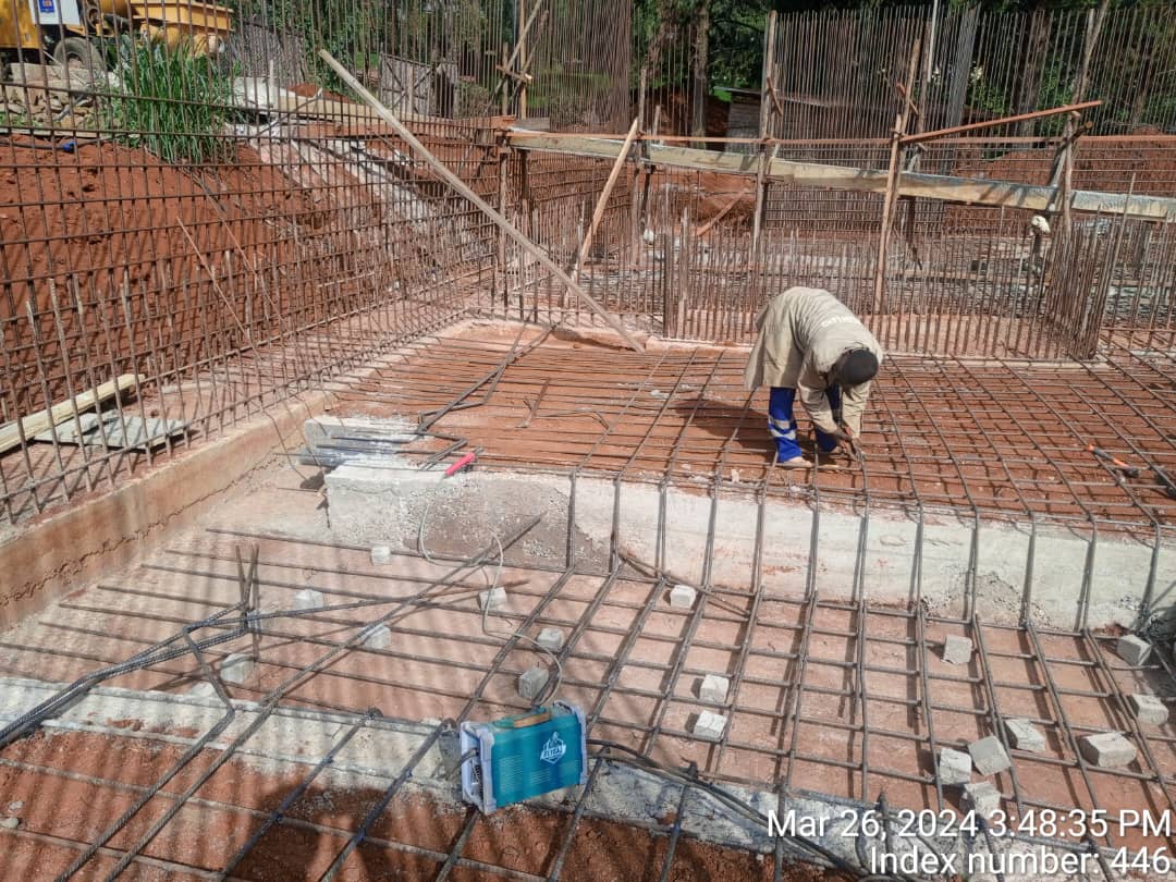 April 2024: Before the bunker floor can be poured, rebar has to be placed.